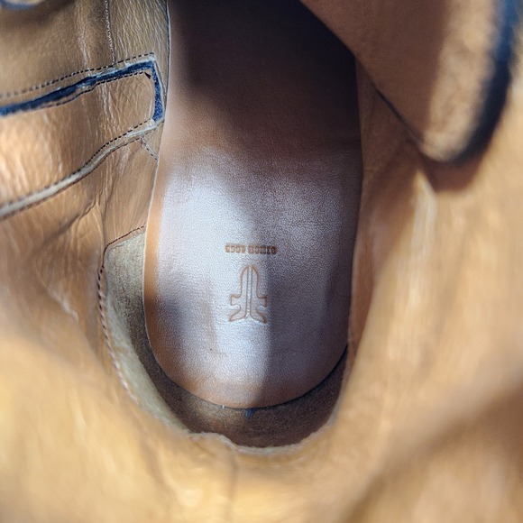 FRYE Chris Lace Up Zip Boots Mens 14 Bronze Ankle Fashion Shoes Leather Workwear main image 2